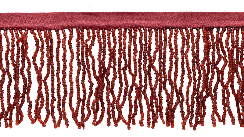 2 1/2" Handcrafted Seed Beaded Fringe Trim (Style# B40684-GL)