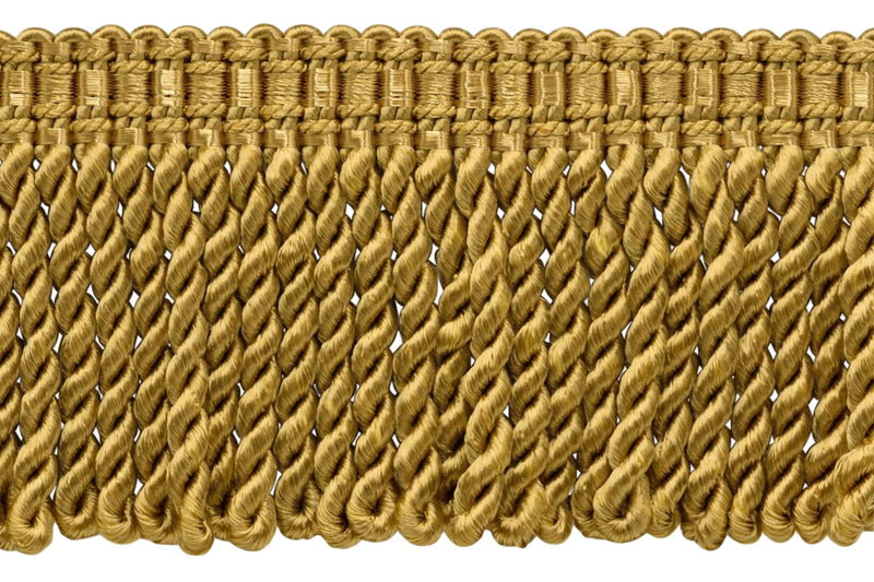 3" (7.5cm) Fancy Solid Woven Gimp Header Satiny Bullion Fringe Trim # BFS3WVN  |