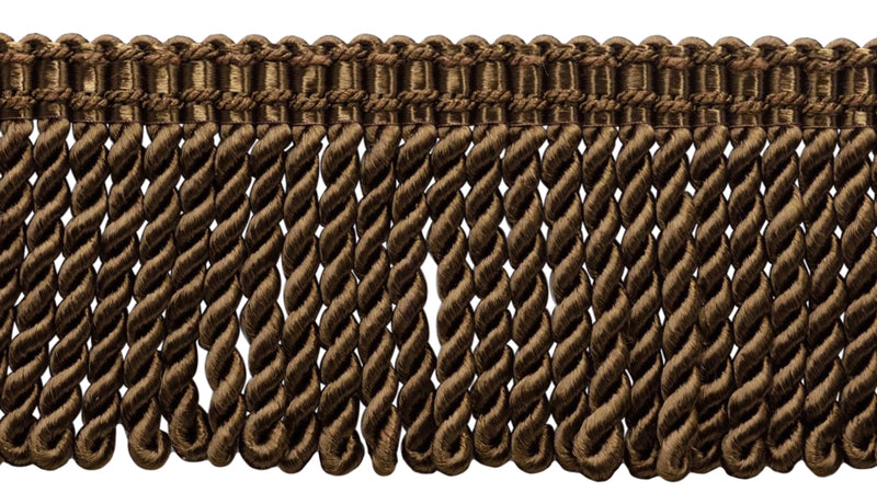 3" (7.5cm) Fancy Solid Woven Gimp Header Satiny Bullion Fringe Trim # BFS3WVN  |