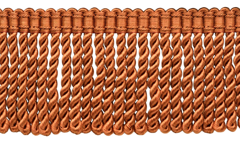 3" (7.5cm) Fancy Solid Woven Gimp Header Satiny Bullion Fringe Trim # BFS3WVN  |