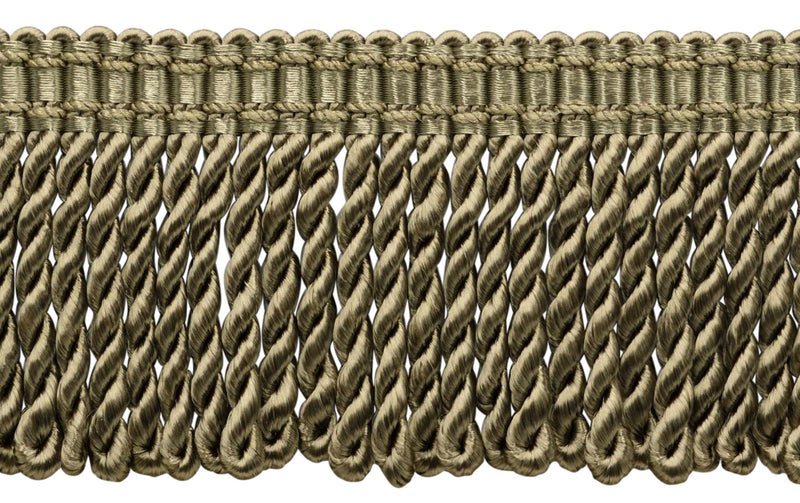 3" (7.5cm) Fancy Solid Woven Gimp Header Satiny Bullion Fringe Trim # BFS3WVN  |