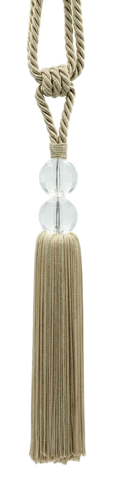 Elegant Acrylic Crystal Curtain & Drapery Tassel Tieback with Faceted Beads, Tassel Length 9" (22.5cm), Spread 35" (88.5cm) # TBCRYS9 |