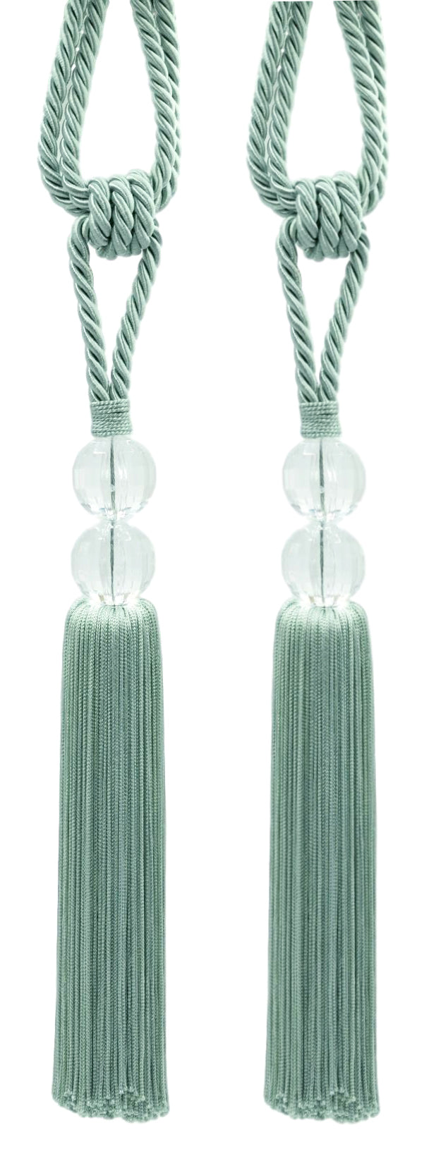 Elegant Acrylic Crystal Curtain & Drapery Tassel Tieback with Faceted Beads, Tassel Length 9" (22.5cm), Spread 35" (88.5cm) # TBCRYS9 |