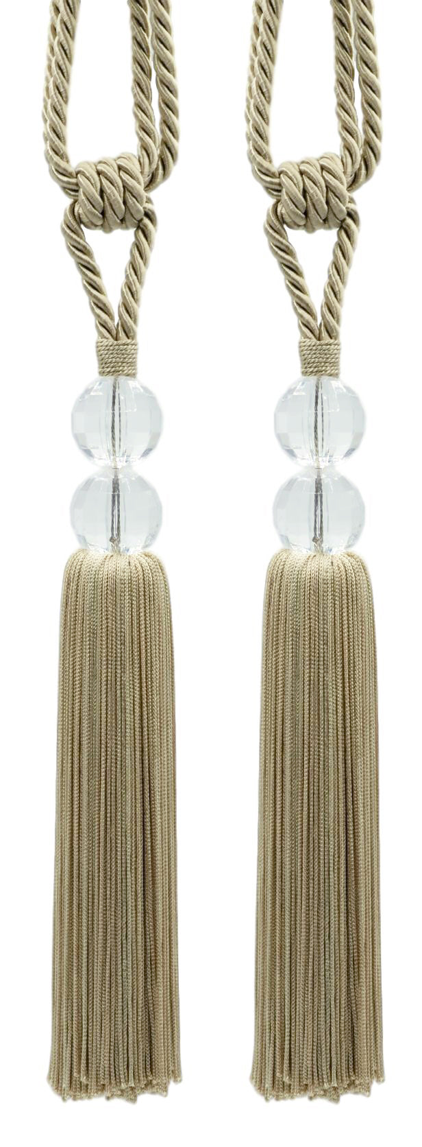 Elegant Acrylic Crystal Curtain & Drapery Tassel Tieback with Faceted Beads, Tassel Length 9" (22.5cm), Spread 35" (88.5cm) # TBCRYS9 |