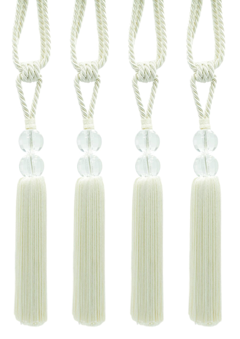Elegant Acrylic Crystal Curtain & Drapery Tassel Tieback with Faceted Beads, Tassel Length 9" (22.5cm), Spread 35" (88.5cm) # TBCRYS9 |