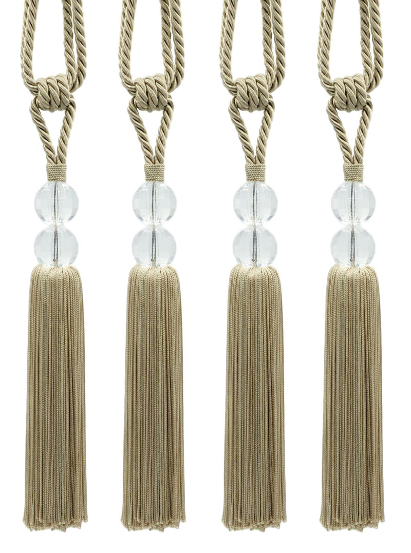 Elegant Acrylic Crystal Curtain & Drapery Tassel Tieback with Faceted Beads, Tassel Length 9" (22.5cm), Spread 35" (88.5cm) # TBCRYS9 |