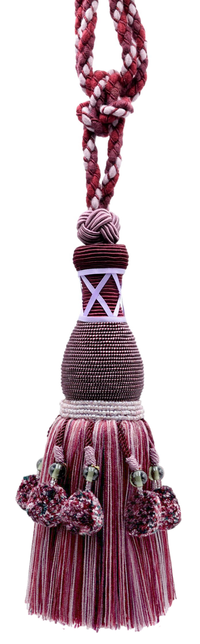 Black Color Traditional Red Embroidered Tassel 200 x 100 S300013 main image 0